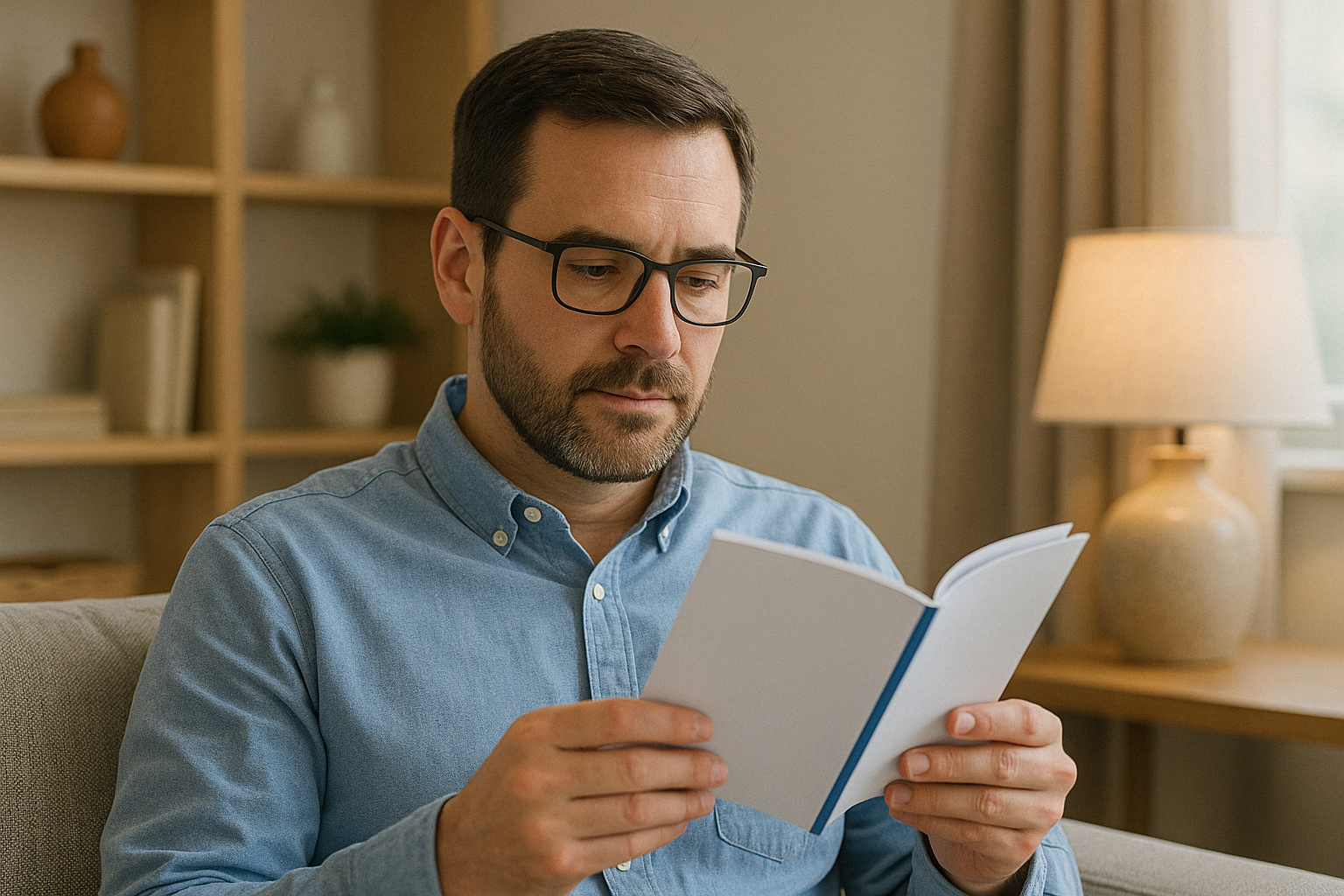 Woman reading a brochure